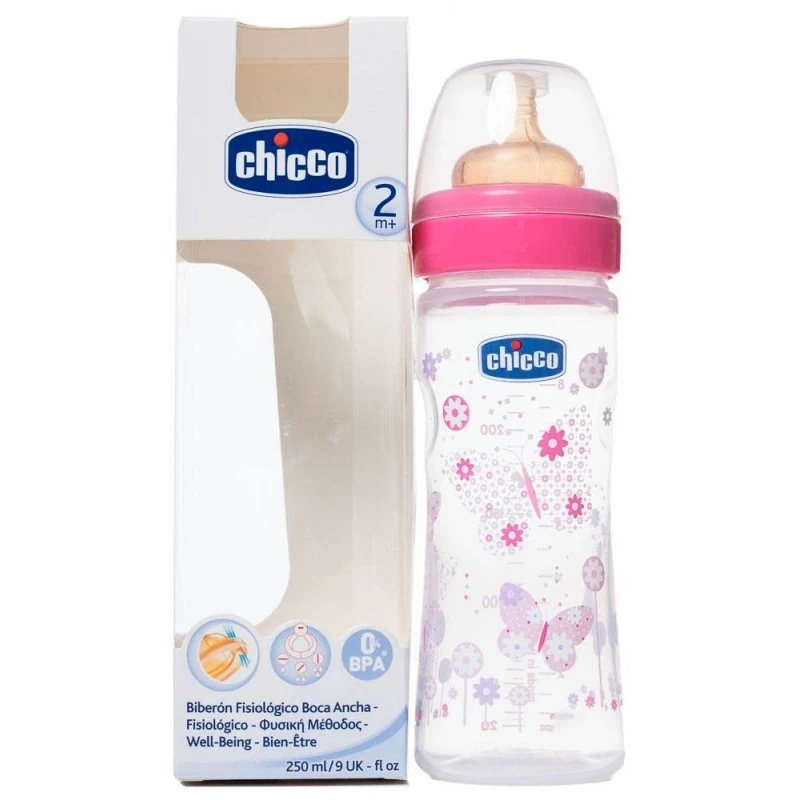 BIBERON PP T CAUCHO CHICCO FLUJO MEDIO 2M+ 250 ML ROSA 3 BIBERON PP T CAUCHO CHICCO FLUJO MEDIO 2M+ 250 ML ROSA