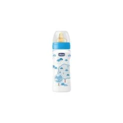 BIBERON PP T CAUCHO CHICCO FLUJO RAPIDO 4M+ 330 ML AZUL