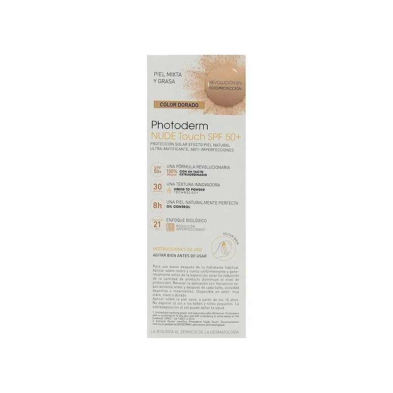 Bioderma Photoderm Nude SPF50 Dorado 40ml 7 Bioderma Photoderm Nude SPF50 Dorado 40ml - Imagen 5