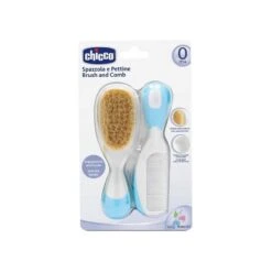 CHICCO CEPILLO PEINE PELO NATURAL AZUL
