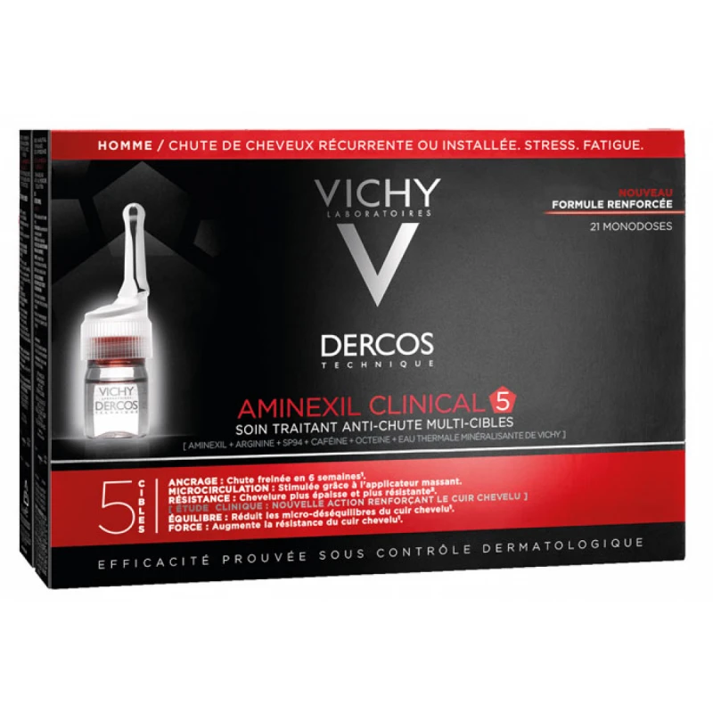 VICHY DERCOS AMINEXIL CLINICAL 5 HOMBRE 6 ML 21 MONODOSIS 3 VICHY DERCOS AMINEXIL CLINICAL 5 HOMBRE 6 ML 21 MONODOSIS