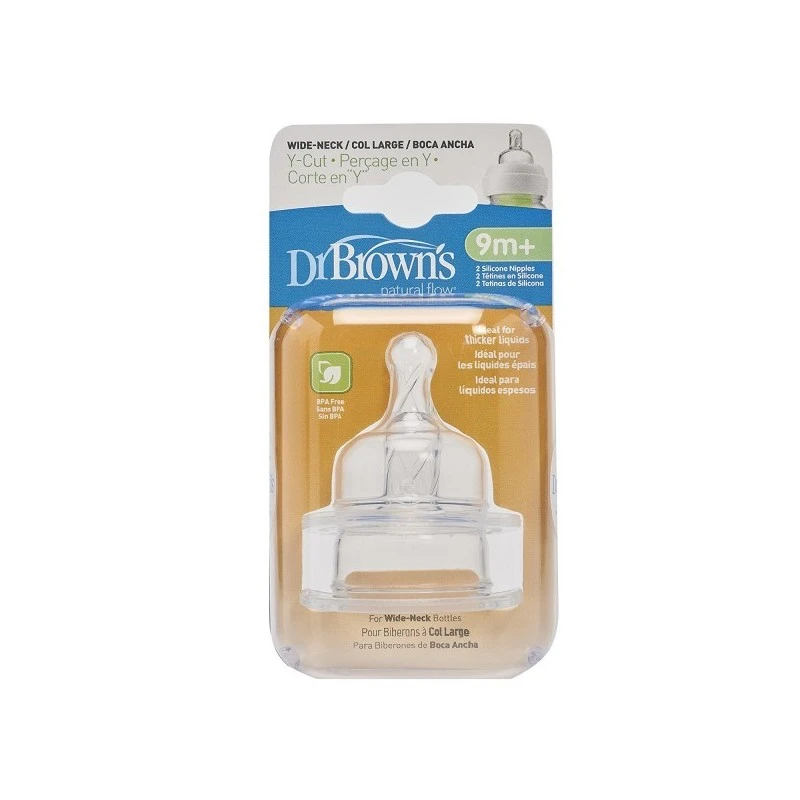 Dr. Brown´s Tetina 9m+ Boca Ancha Corte Y 3 Dr. Brown´s Tetina 9m+ Boca Ancha Corte Y