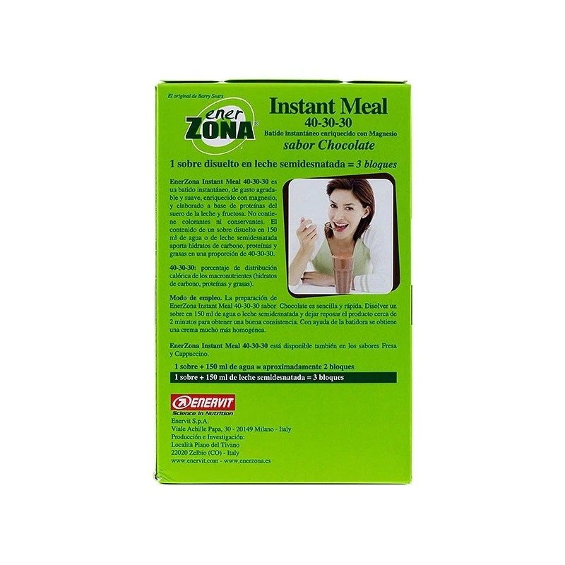 Enerzona Instant Meal Choco 4 Sobres 4 Enerzona Instant Meal Choco 4 Sobres - Imagen 2