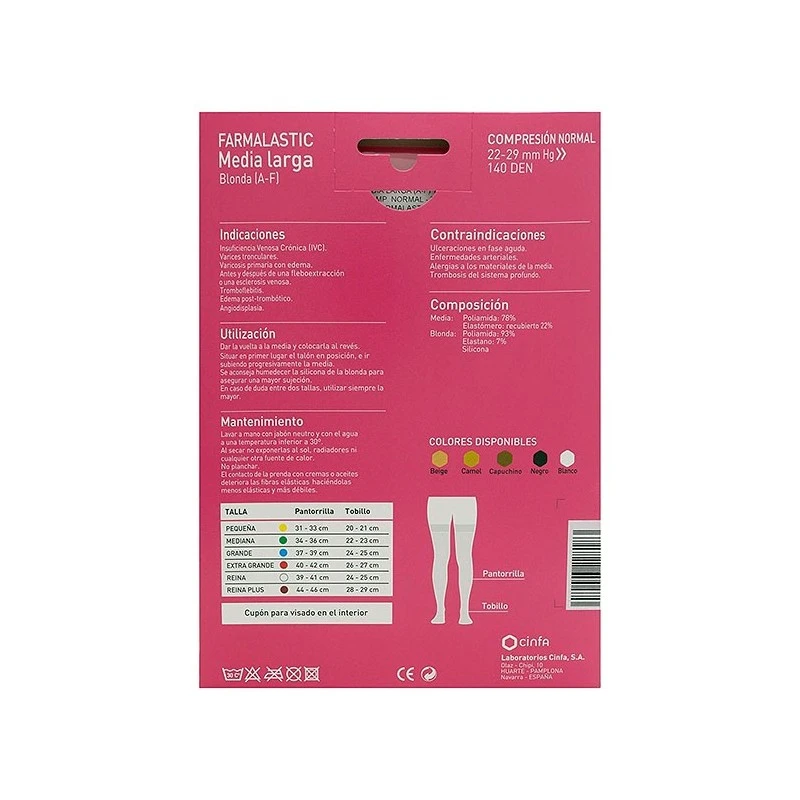 Farmalastic Media Larga Blonda (A-F) Comp. Normal T-grande Capuchino 1ud 4 Farmalastic Media Larga Blonda (A-F) Comp. Normal T-grande Capuchino 1ud - Imagen 2