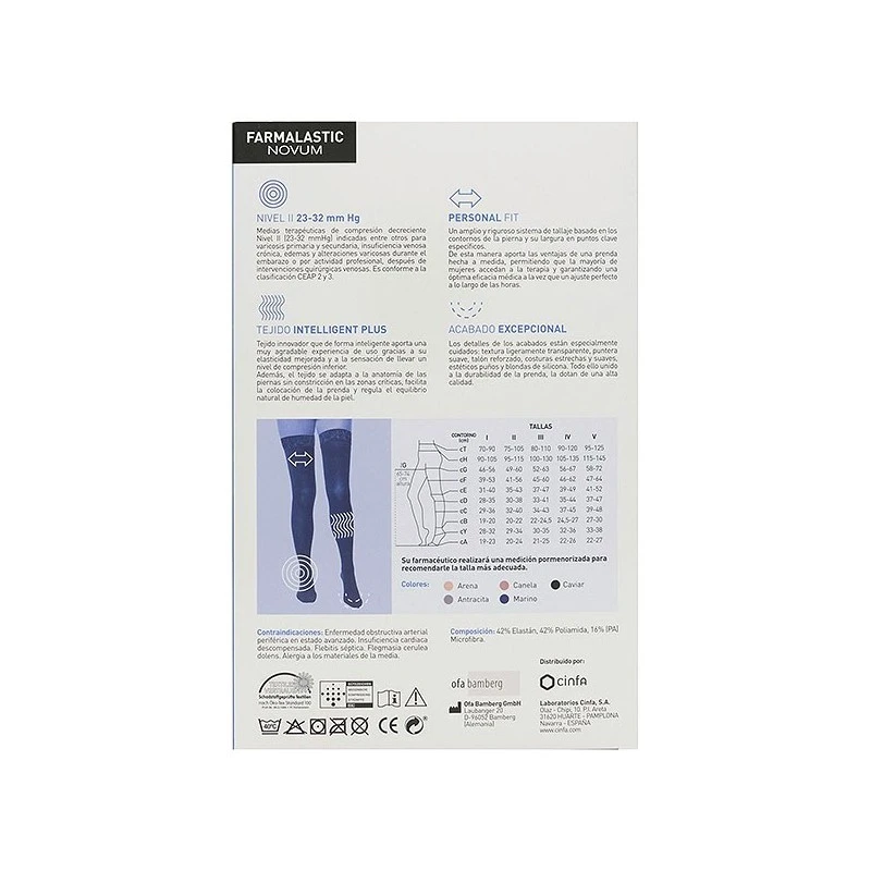 Farmalastic Novum Intelligent Plus Media Larga Compresión Normal Color Caviar T-2 1ud 4 Farmalastic Novum Intelligent Plus Media Larga Compresión Normal Color Caviar T-2 1ud - Imagen 2