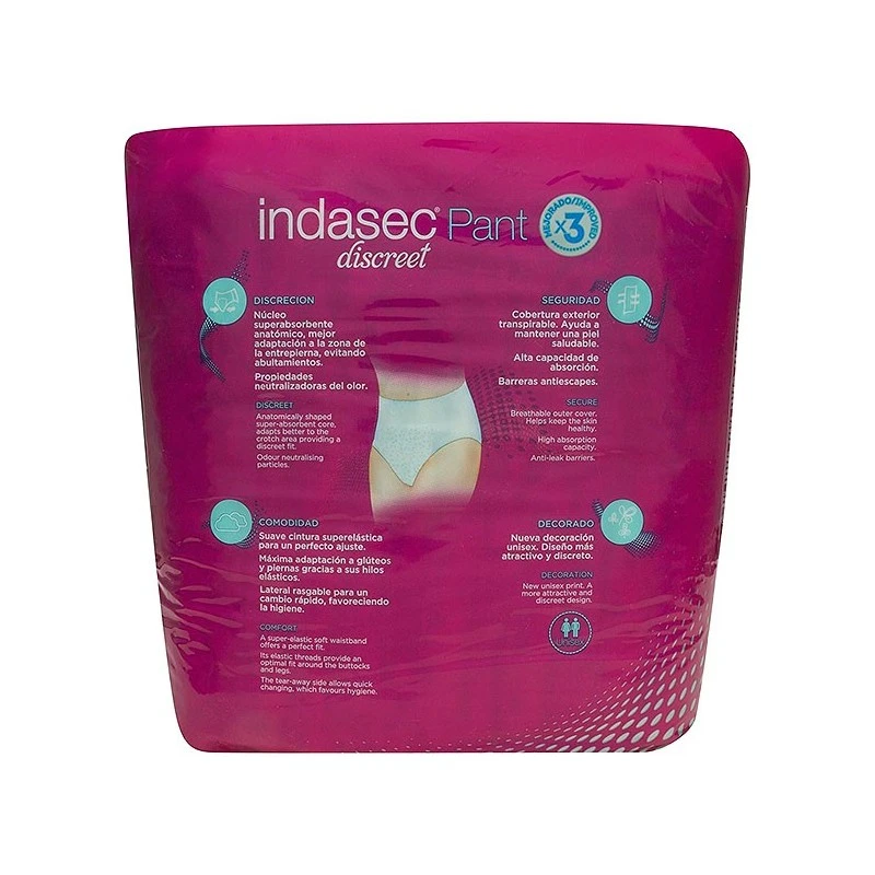 Indasec Discreet Pant Plus Talla Grande 12 Uds 4 Indasec Discreet Pant Plus Talla Grande 12 Uds - Imagen 2