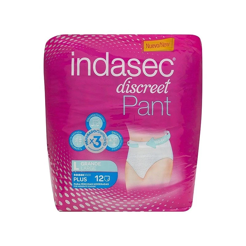 Indasec Discreet Pant Plus Talla Grande 12 Uds 3 Indasec Discreet Pant Plus Talla Grande 12 Uds