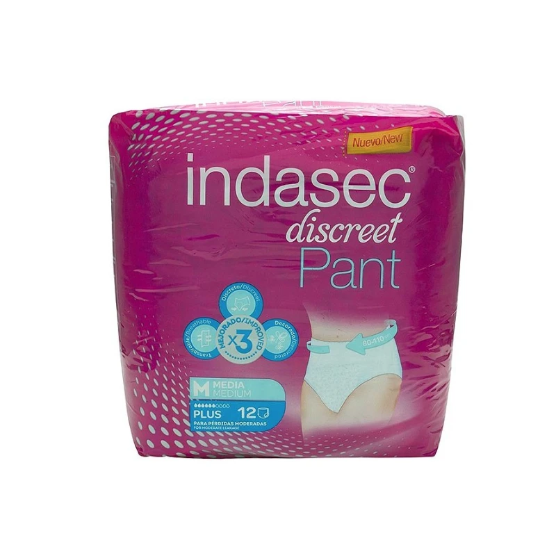 Indasec Discreet Pant Plus Talla Media 12 Unidades 3 Indasec Discreet Pant Plus Talla Media 12 Unidades