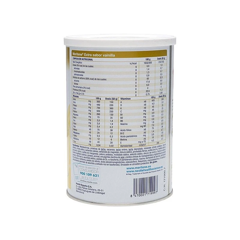Meritene Sabor Vainilla Bote 450g 4 Meritene Sabor Vainilla Bote 450g - Imagen 2