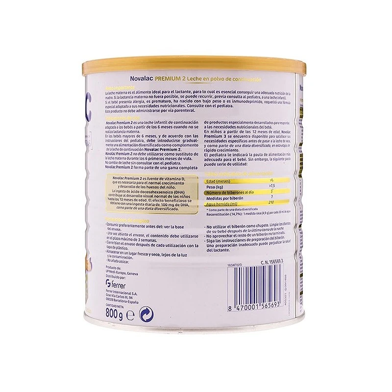 Novalac Premium 2 800 Gr 4 Novalac Premium 2 800 Gr - Imagen 2