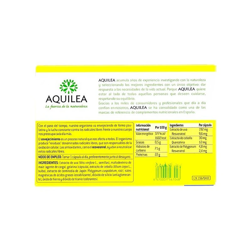 Aquilea Resveratrol 30 Cáps 6 Aquilea Resveratrol 30 Cáps - Imagen 4