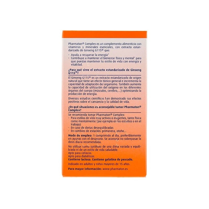 Pharmaton Complex 30 COMPRIMIDOS 8 Pharmaton Complex 30 COMPRIMIDOS - Imagen 6