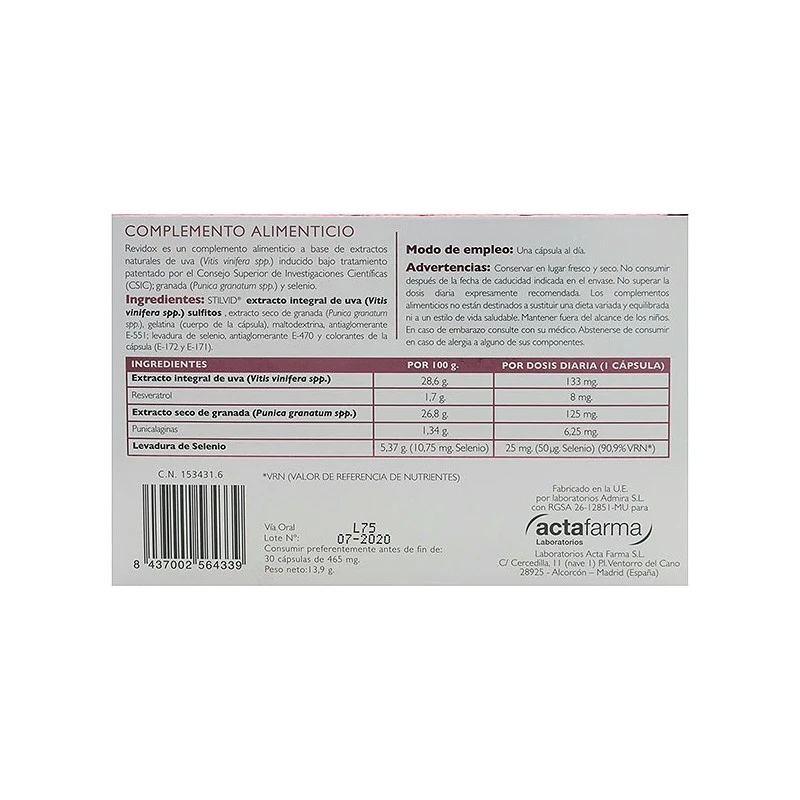Revidox 30 Cáps 7 Revidox 30 Cáps - Imagen 5